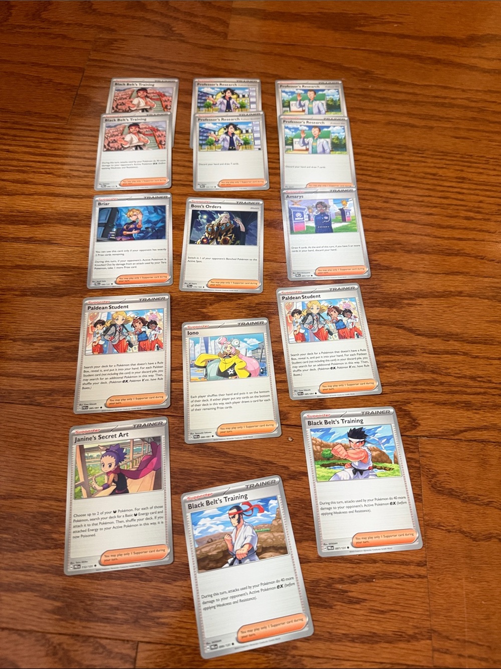 15 Pokémon Trainer Card Lot - Orange & White Card Backs